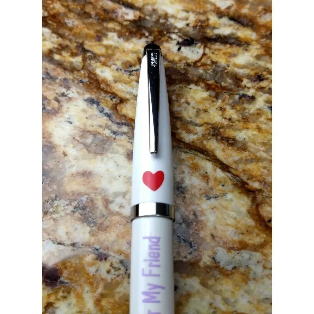 CROSS Solo White & Chrome Twist Ballpoint Pen‎ Hallmark FOR MY FRIEND RED HEART